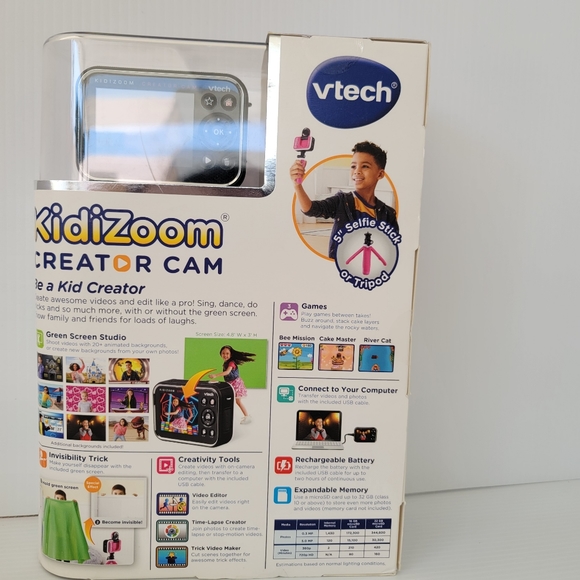 VTech KidiZoom Creator Cam HD Video Kids' Digital Camera, Green screen - Picture 3 of 9